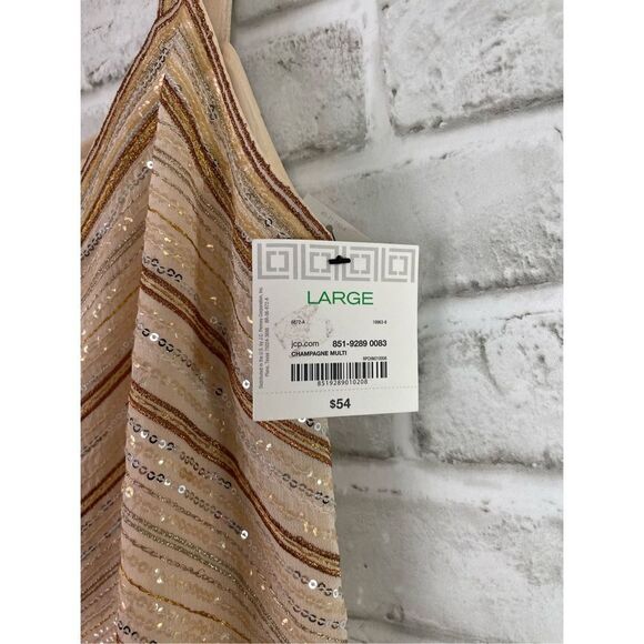 LIZ CLAIBORNE TANK TOP SLEEVELESS MULTICOLOR SEQUIN/EMBROIDERED BLOUSE - Picture 5 of 9